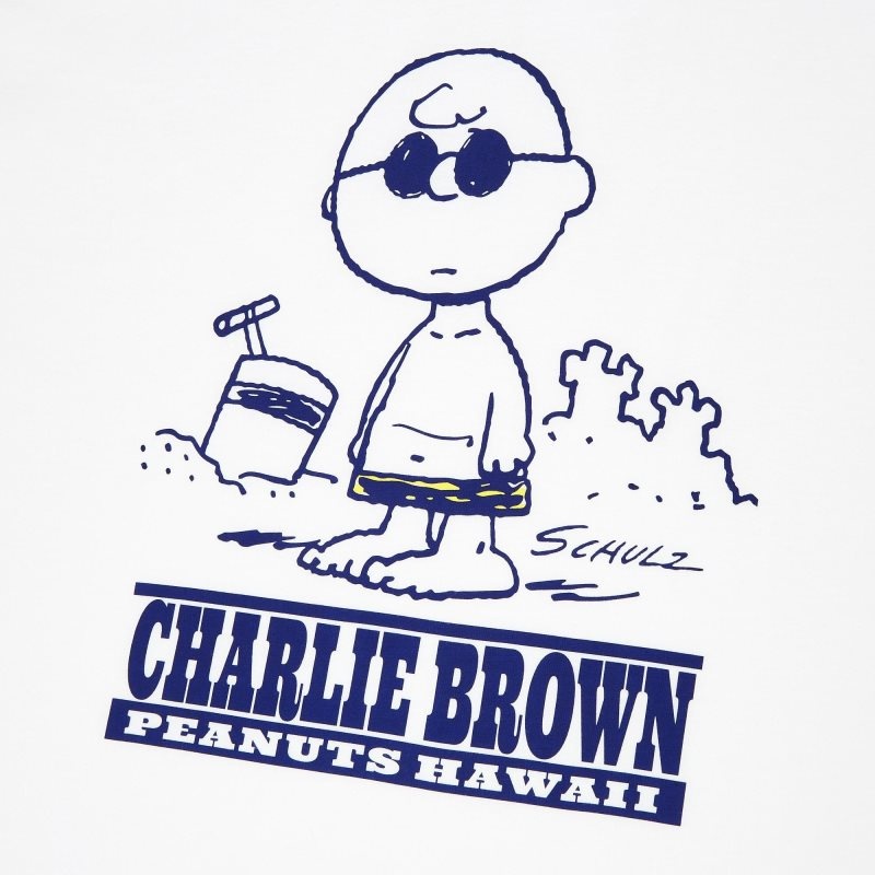 T Shirts Uniqlo Peanuts Hawaii Ut Short Sleeve Graphic Homme Blanche | 7753820