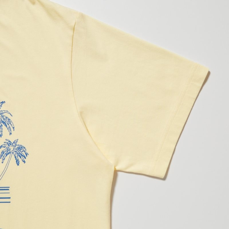 T Shirts Uniqlo Peanuts Hawaii Ut Short Sleeve Graphic Homme Jaune | 7041323