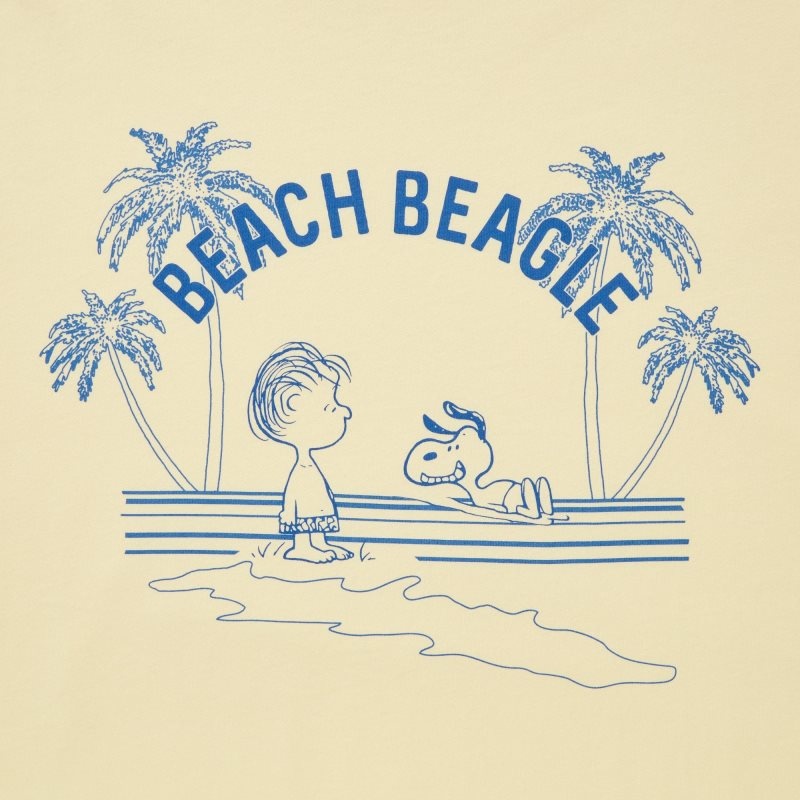 T Shirts Uniqlo Peanuts Hawaii Ut Short Sleeve Graphic Homme Jaune | 7041323