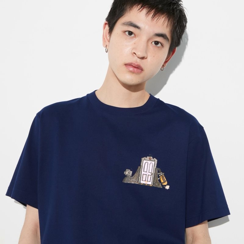 T Shirts Uniqlo Pixar Art Ut Short-sleeve Graphic Kazuma Mikami Homme Bleu Marine | 8585725
