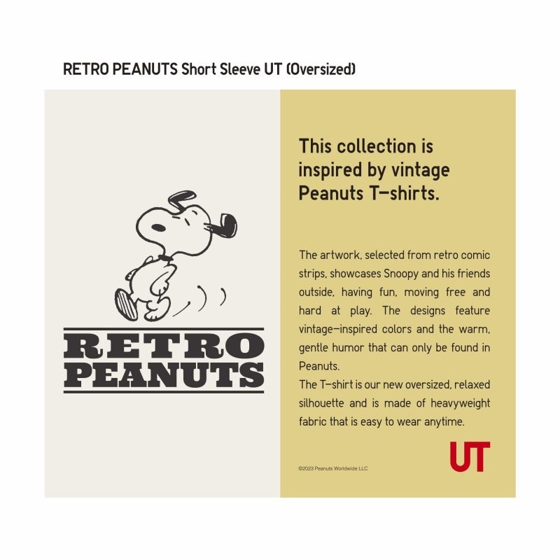 T Shirts Uniqlo Retro Peanuts Ut Oversized Short-sleeve Graphic Homme Jaune | 6425689