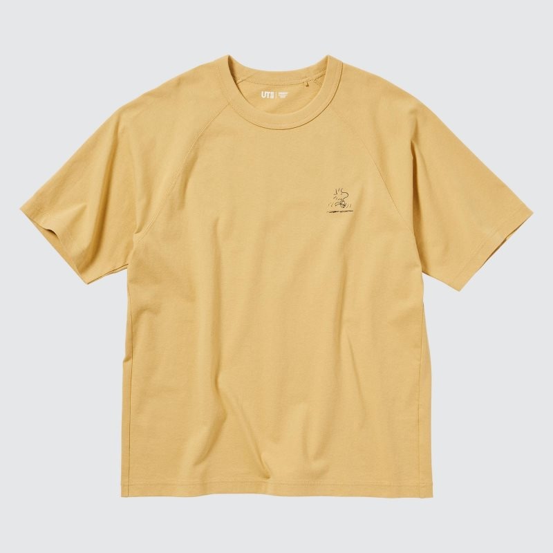 T Shirts Uniqlo Retro Peanuts Ut Oversized Short-sleeve Graphic Homme Jaune | 6425689