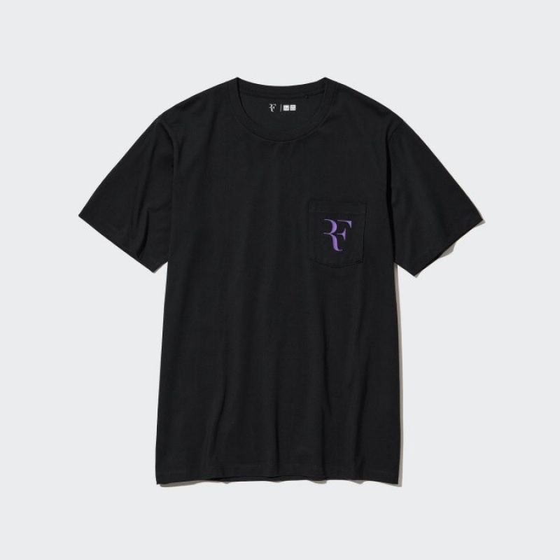 T Shirts Uniqlo Rf Short-sleeve Graphic Femme Noir | 9785975