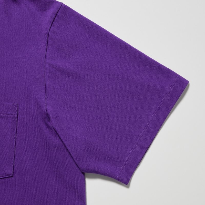 T Shirts Uniqlo Rf Short-sleeve Graphic Homme Violette | 3402046