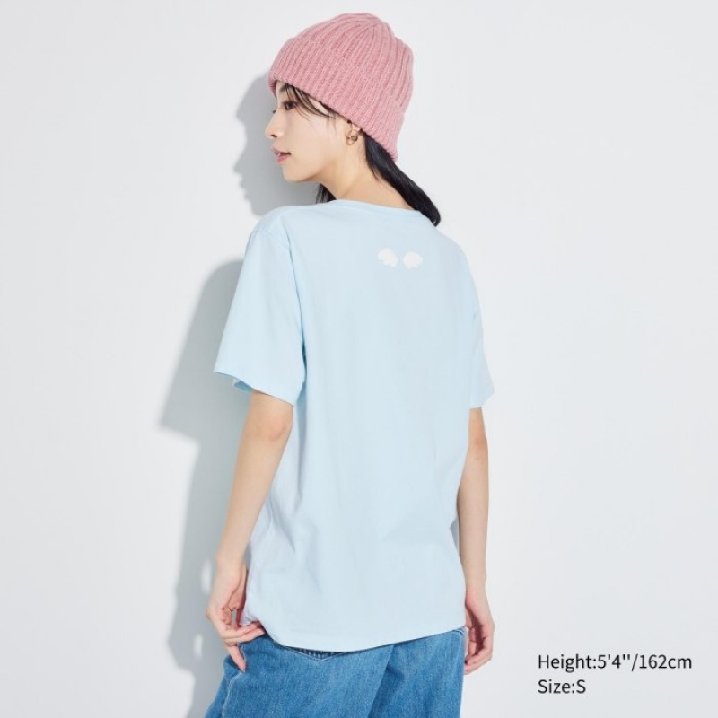 T Shirts Uniqlo Sanrio characters UT Short-Sleeve Femme Bleu | 4783586