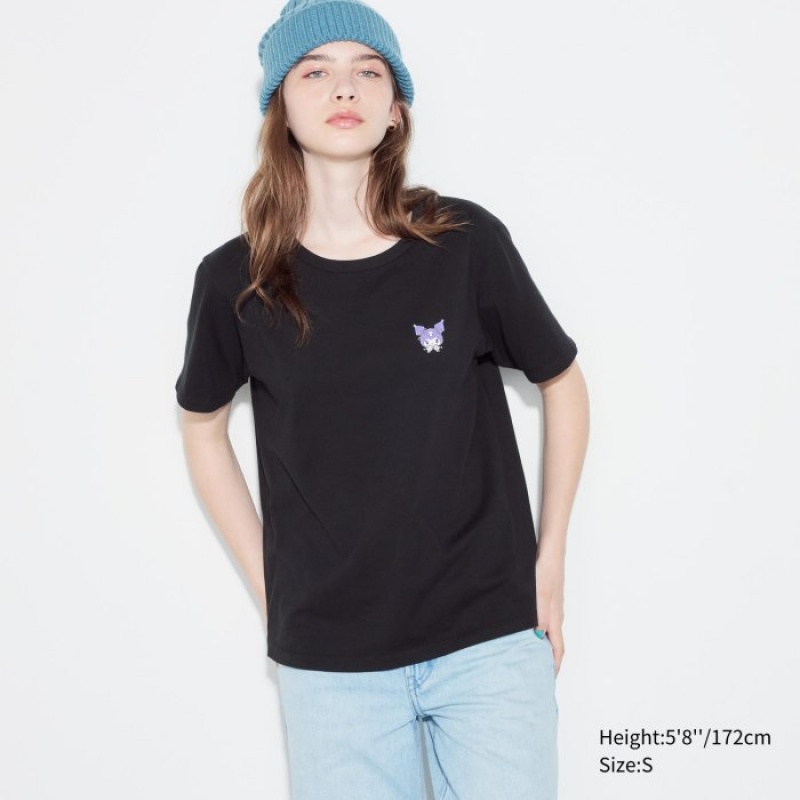 T Shirts Uniqlo Sanrio characters UT Short-Sleeve Femme Noir | 6014252