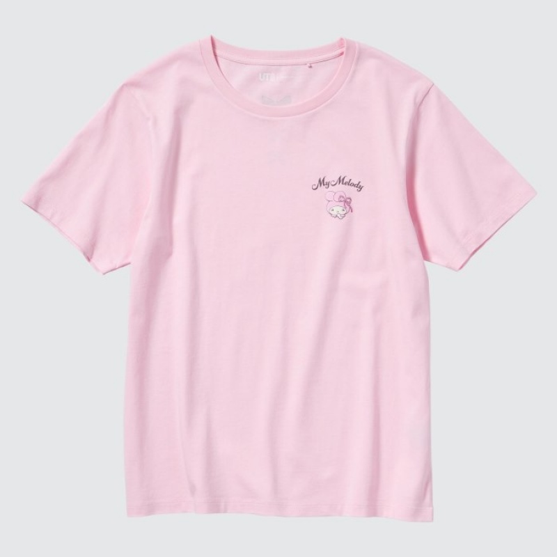 T Shirts Uniqlo Sanrio characters UT Short-Sleeve Femme Rose | 7430688