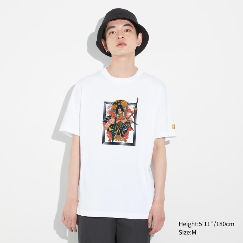 T Shirts Uniqlo Shochiku Kabuki Ut Short-sleeve Graphic Homme Blanche | 7704868