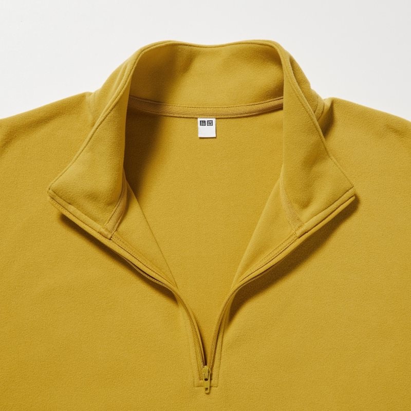 T Shirts Uniqlo Smooth Fleece Half-zip Homme Jaune | 1243369