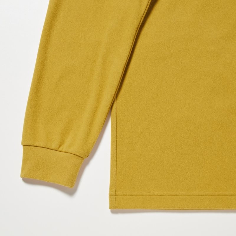 T Shirts Uniqlo Smooth Fleece Half-zip Homme Jaune | 1243369