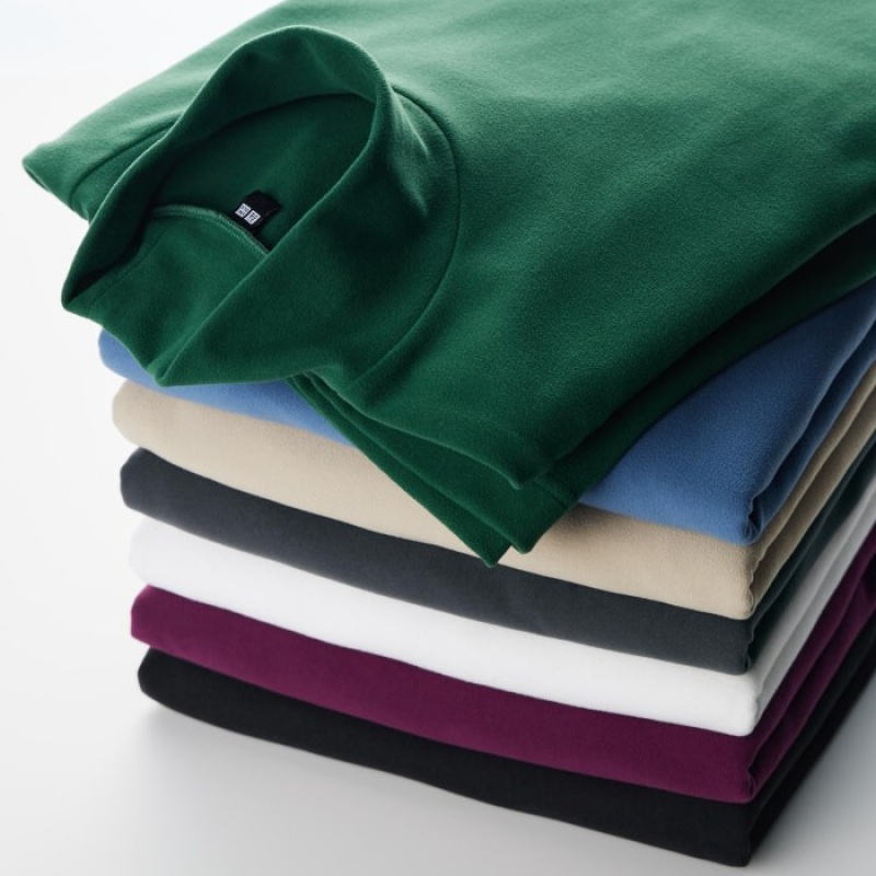 T Shirts Uniqlo Smooth Fleece Mock Neck Long-Sleeve Femme Violette | 1801916
