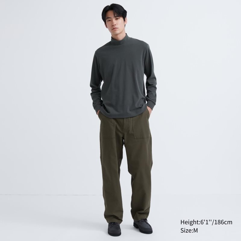 T Shirts Uniqlo Smooth Fleece Mock Neck Homme Grise | 7598046