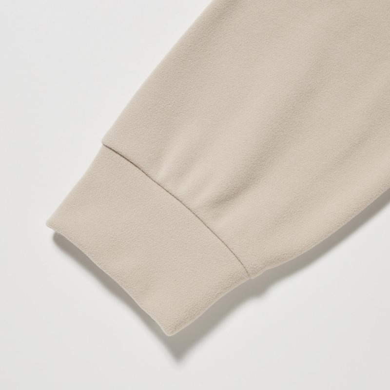 T Shirts Uniqlo Smooth Fleece Mock Neck Homme Beige | 8035074