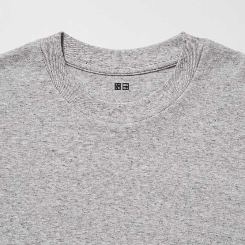 T Shirts Uniqlo Soft Brushed Crew Neck Long-sleeve Homme Grise | 4574543