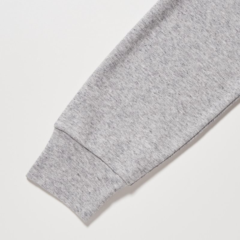 T Shirts Uniqlo Soft Brushed Crew Neck Long-sleeve Homme Grise | 4574543