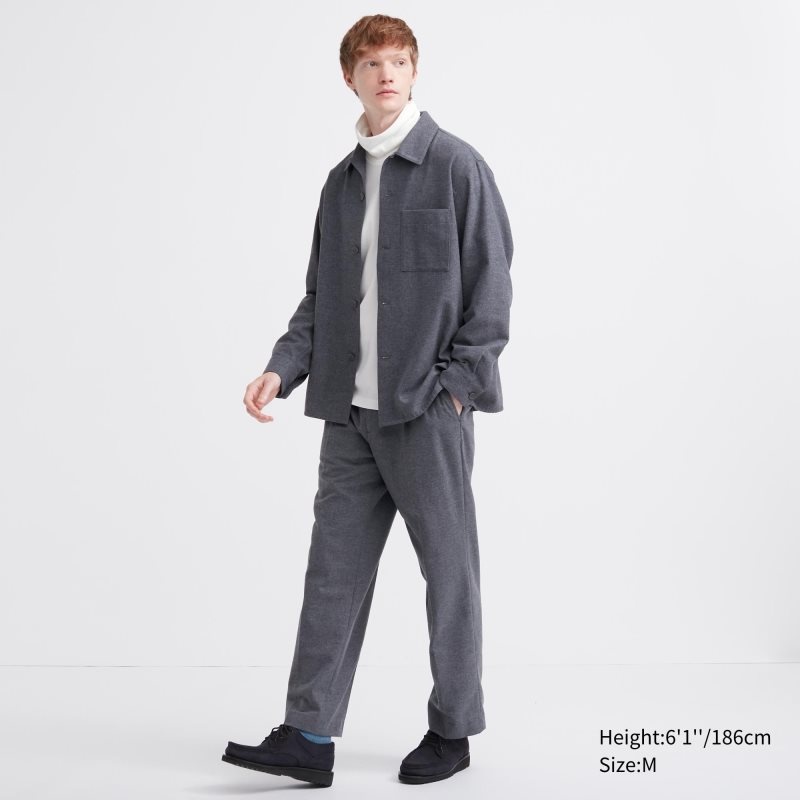 T Shirts Uniqlo Soft Brushed Turtleneck Long-sleeve Homme Grise | 1767503