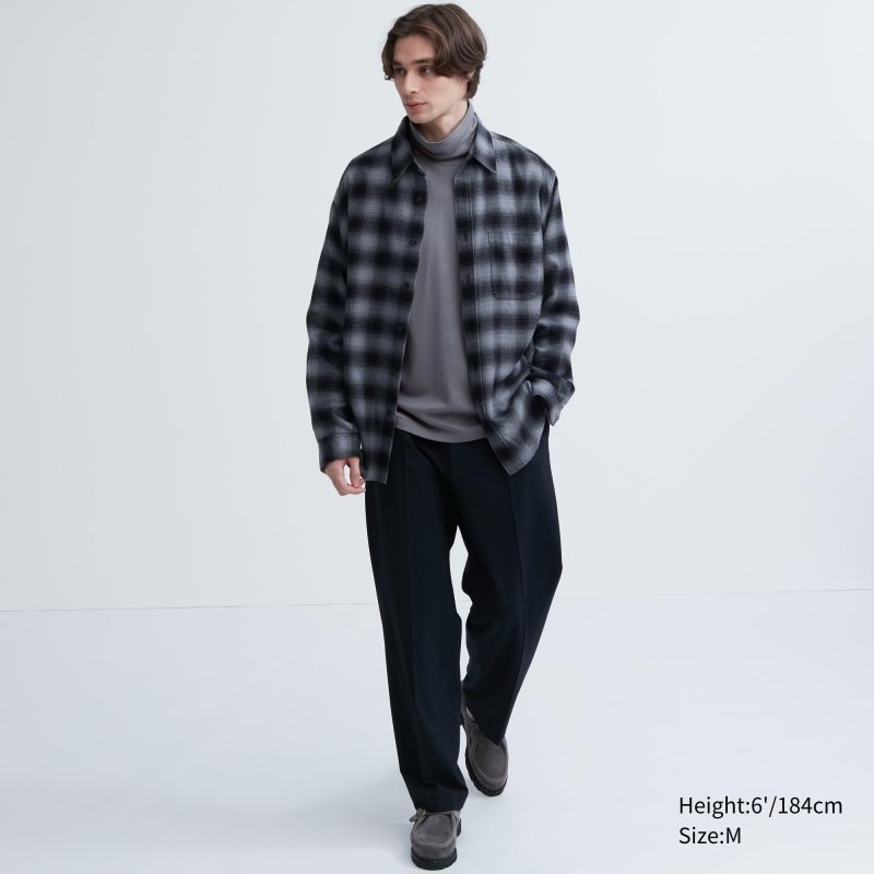T Shirts Uniqlo Soft Brushed Turtleneck Long-sleeve Homme Grise | 1767503