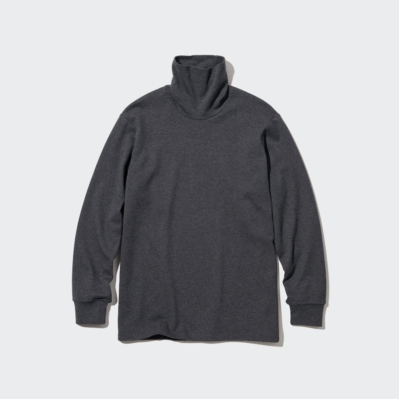 T Shirts Uniqlo Soft Brushed Turtleneck Long-sleeve Homme Grise | 1767503