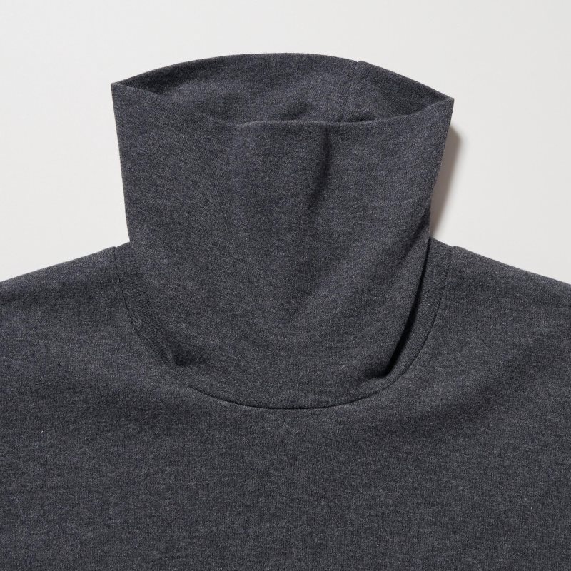 T Shirts Uniqlo Soft Brushed Turtleneck Long-sleeve Homme Grise | 1767503