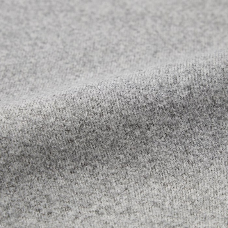 T Shirts Uniqlo Soft Knitted Fleece Crew Neck Long-Sleeve Femme Grise | 367466