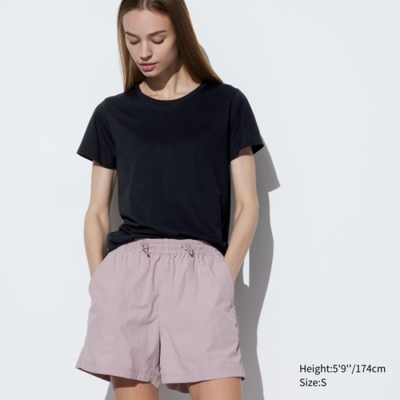 T Shirts Uniqlo Supima Cotton Crew Neck Short Sleeve Femme Noir | 7345767