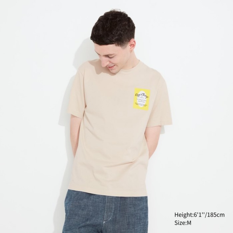 T Shirts Uniqlo The Brands Hawaii UT Short-Sleeve Eggs 'n Things Femme Beige | 5215930