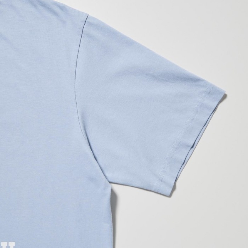 T Shirts Uniqlo The Brands Hawaii UT Short-Sleeve Matsumoto Shave Ice Femme Bleu | 2732374