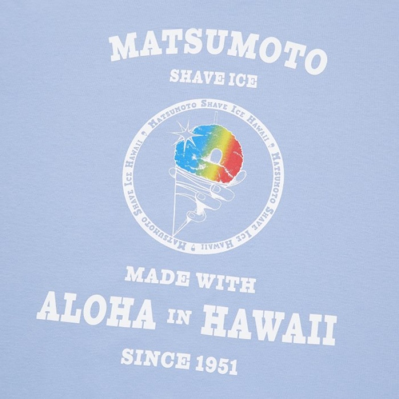 T Shirts Uniqlo The Brands Hawaii UT Short-Sleeve Matsumoto Shave Ice Femme Bleu | 2732374