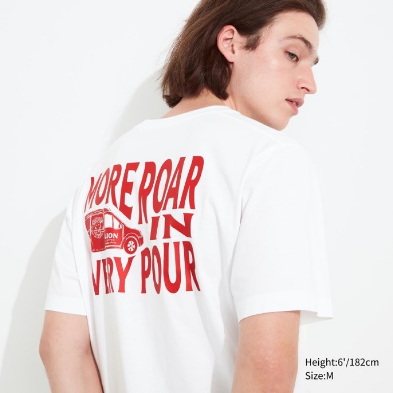T Shirts Uniqlo The Brands Hawaii UT Short-Sleeve Lion Coffee Femme Blanche | 2237122