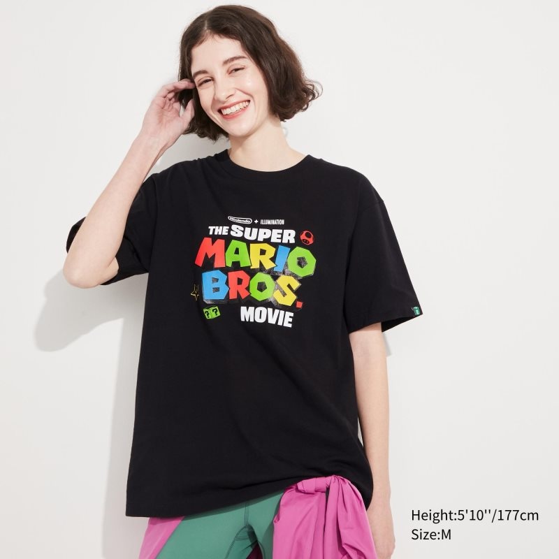 T Shirts Uniqlo The Super Mario Bros. Movie Ut Short Sleeve Graphic Homme Noir | 9684158