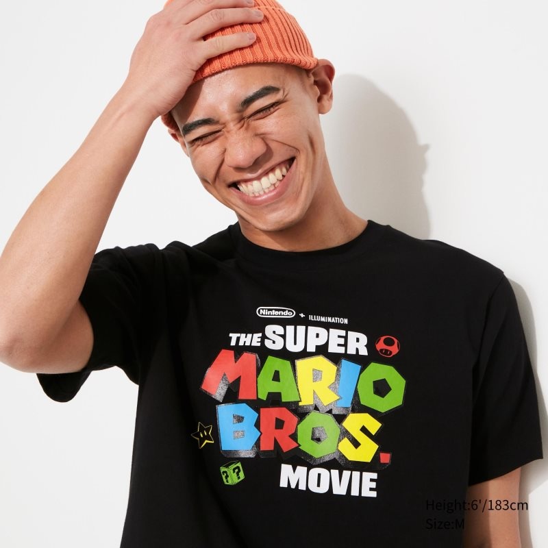 T Shirts Uniqlo The Super Mario Bros. Movie Ut Short Sleeve Graphic Homme Noir | 9684158