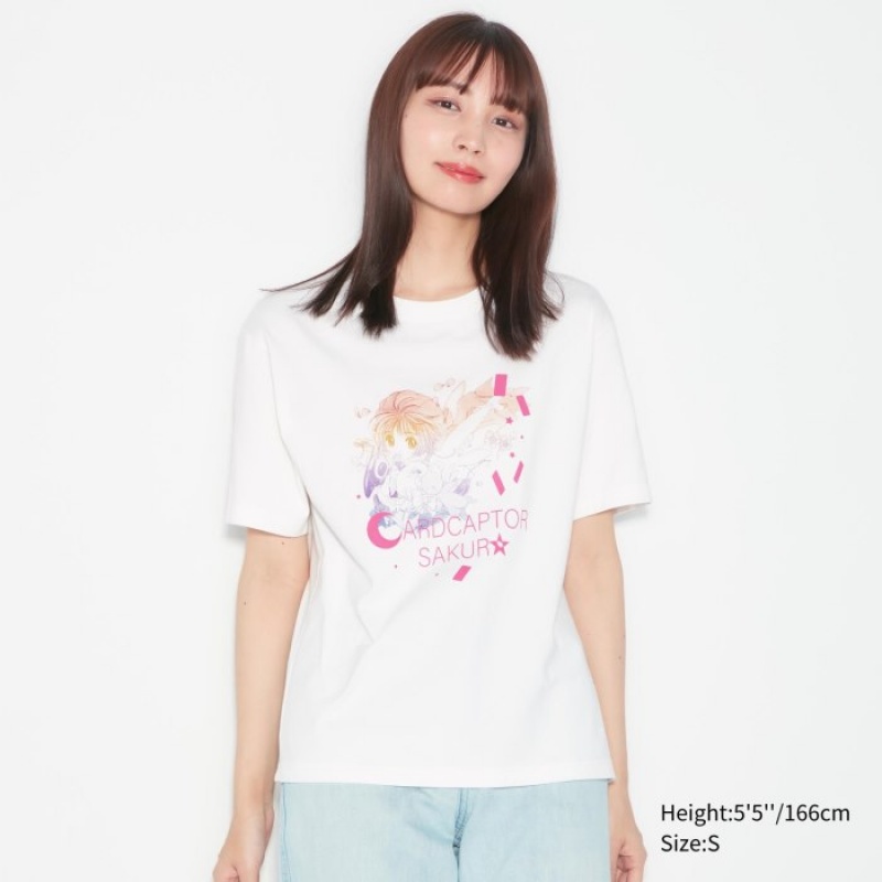 T Shirts Uniqlo The World of CLAMP UT Short Sleeve Femme Blanche | 8383027