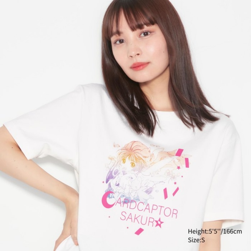 T Shirts Uniqlo The World of CLAMP UT Short Sleeve Femme Blanche | 8383027