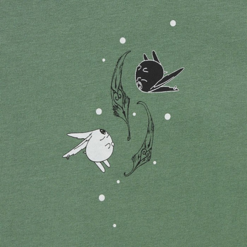T Shirts Uniqlo The World of CLAMP UT Short Sleeve Femme Vert | 3879242