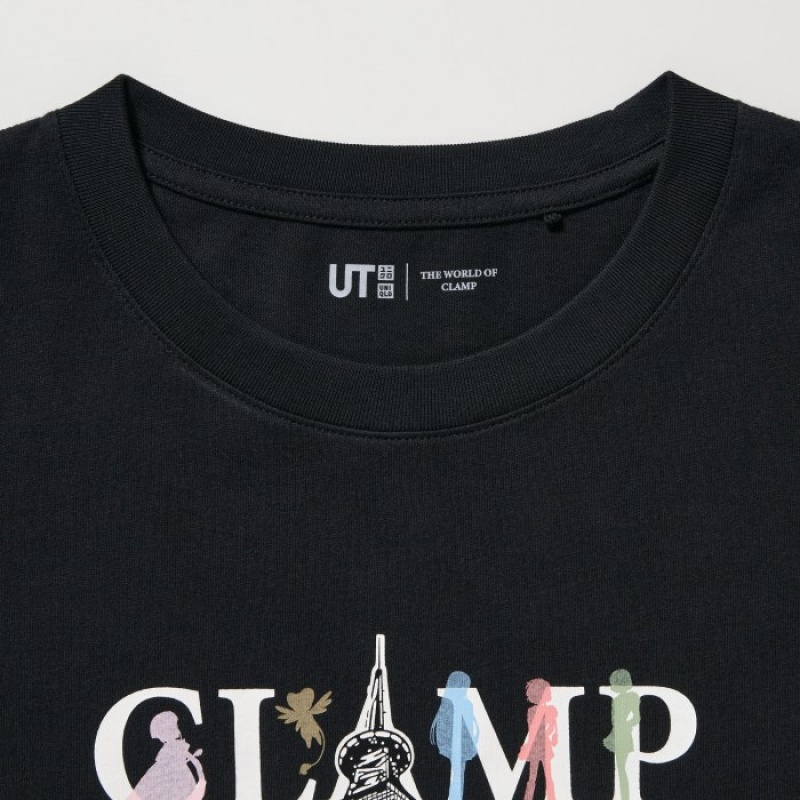 T Shirts Uniqlo The World of CLAMP UT Short Sleeve Femme Noir | 8023372