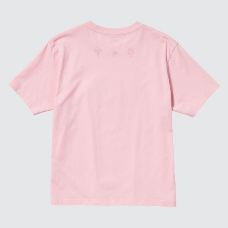 T Shirts Uniqlo The World of CLAMP UT Short Sleeve Femme Rose | 1652212