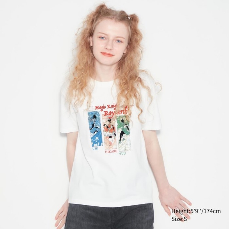 T Shirts Uniqlo The World of CLAMP UT Short Sleeve Femme Blanche | 9961147