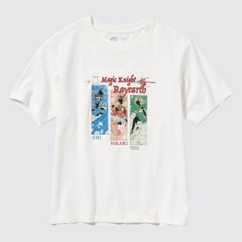 T Shirts Uniqlo The World of CLAMP UT Short Sleeve Femme Blanche | 9961147