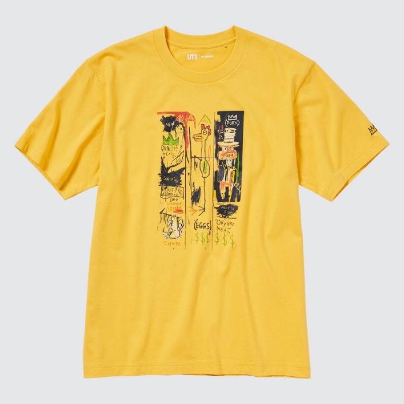 T Shirts Uniqlo UT Archive UT Short Sleeve Jean-Michel Basquiat Femme Jaune | 4043314