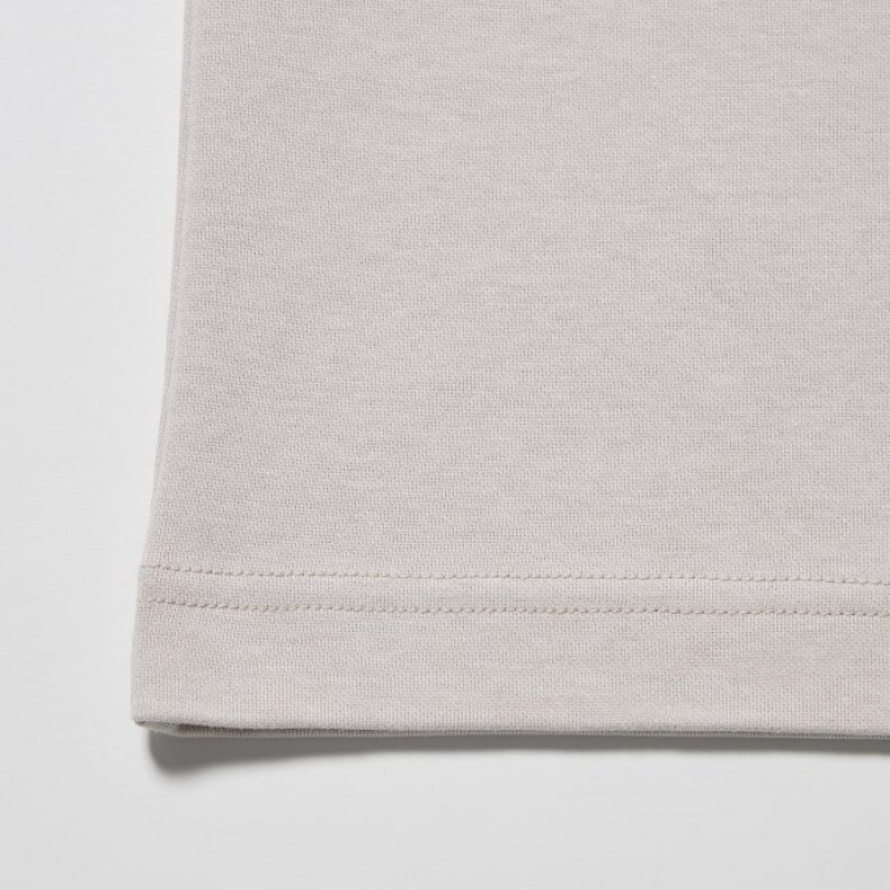 T Shirts Uniqlo U AIRism Cotton Oversized Crew Neck Half-Sleeve Femme Blanche | 4727801