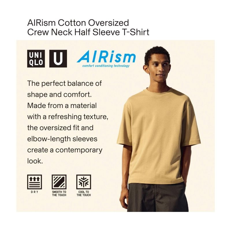 T Shirts Uniqlo U AIRism Cotton Oversized Crew Neck Half-Sleeve Homme Blanche | 7426697