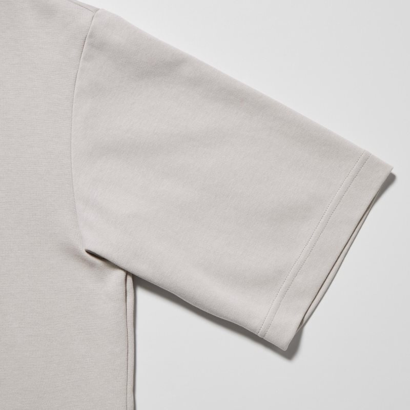 T Shirts Uniqlo U AIRism Cotton Oversized Crew Neck Half-Sleeve Homme Grise | 7979623