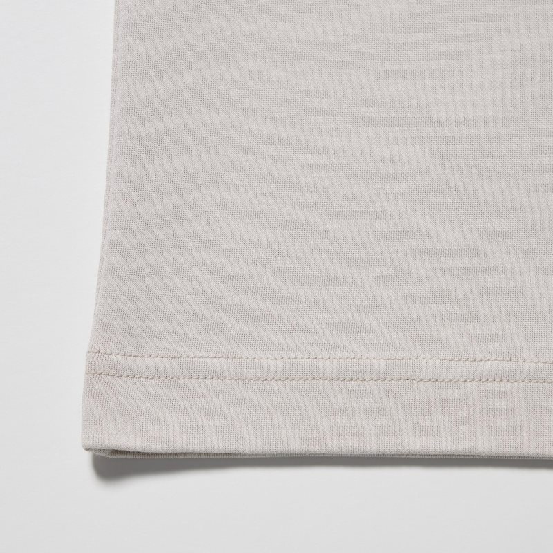 T Shirts Uniqlo U AIRism Cotton Oversized Crew Neck Half-Sleeve Homme Grise | 7979623