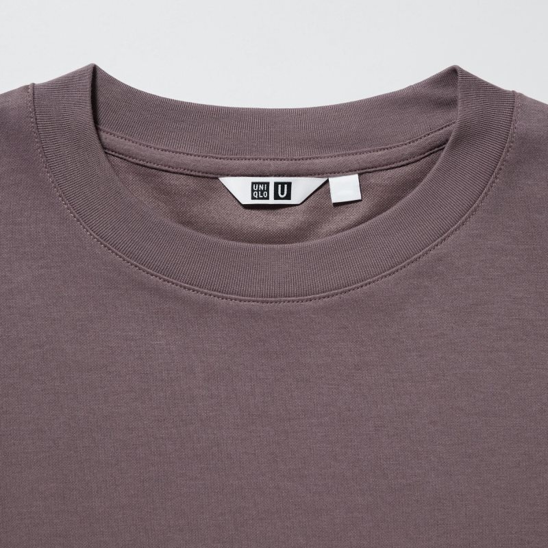 T Shirts Uniqlo U AIRism Cotton Oversized Crew Neck Half-Sleeve Homme Marron | 8315008