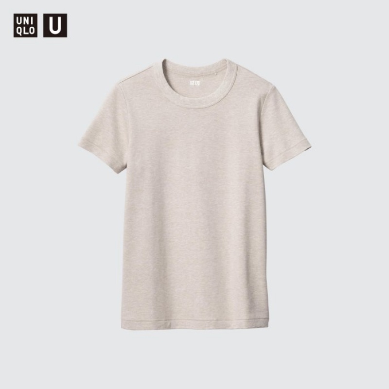 T Shirts Uniqlo U Crew Neck Short-sleeve Femme Rose | 2499088
