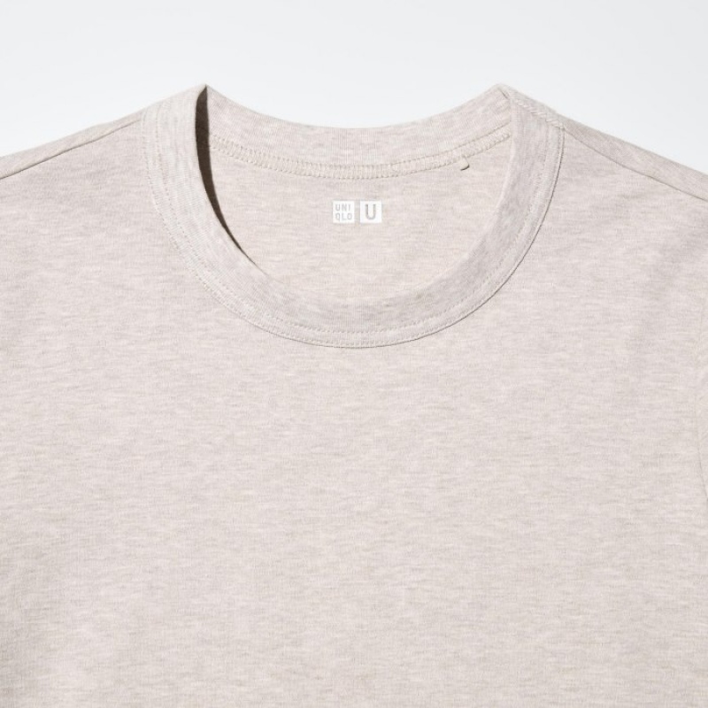T Shirts Uniqlo U Crew Neck Short-sleeve Femme Rose | 2499088