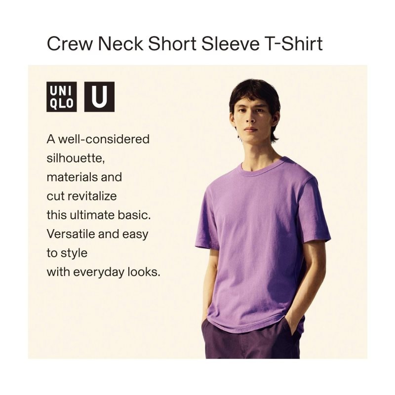 T Shirts Uniqlo U Crew Neck Short-sleeve Homme Jaune | 5450495
