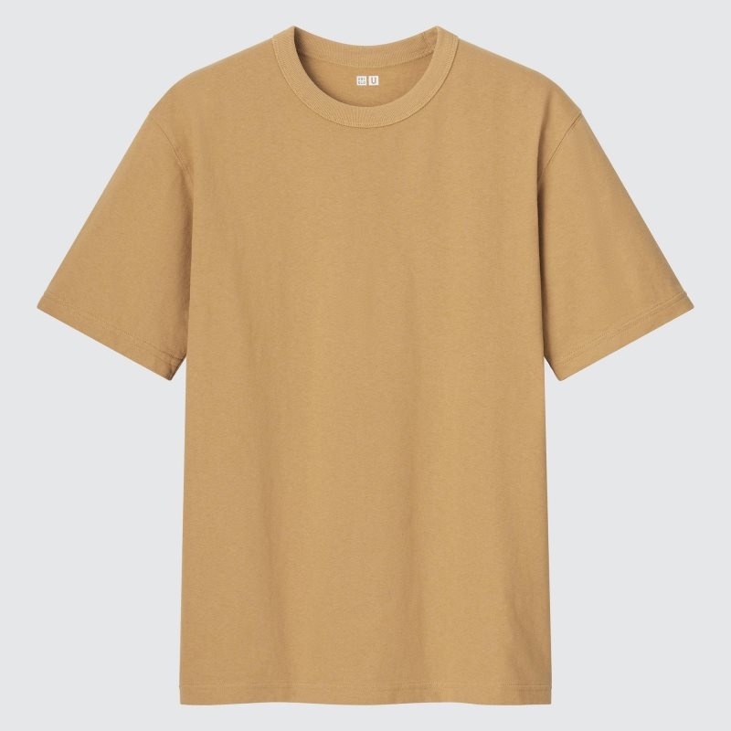 T Shirts Uniqlo U Crew Neck Short-sleeve Homme Jaune | 5450495