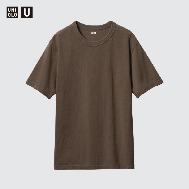 T Shirts Uniqlo U Crew Neck Short-sleeve Femme Violette | 5562976