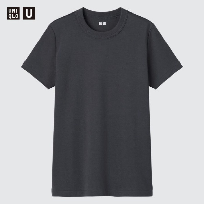 T Shirts Uniqlo U Crew Neck Short-sleeve Femme Grise | 7222794